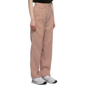 The Frankie Shop Pernille Boy Trousers Pink Wide Leg Pleated Pants Womens Size L